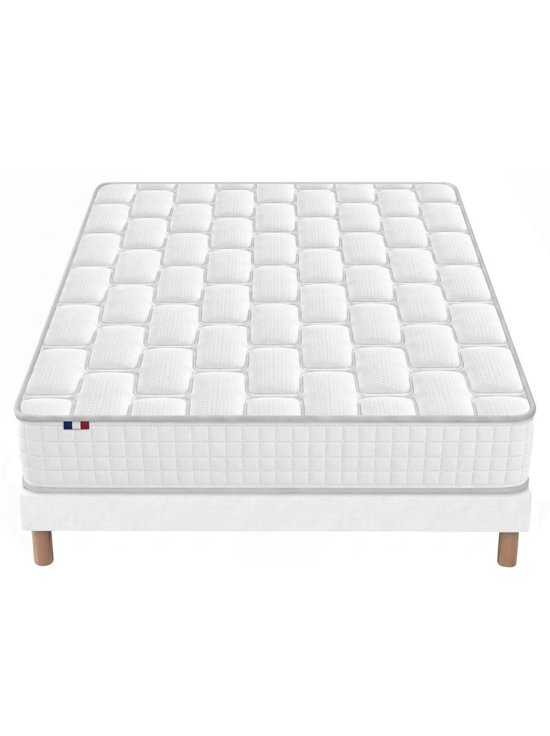 Ensemble matelas ressorts cosmos sommier deco gris foncé Blanc - Kiabi