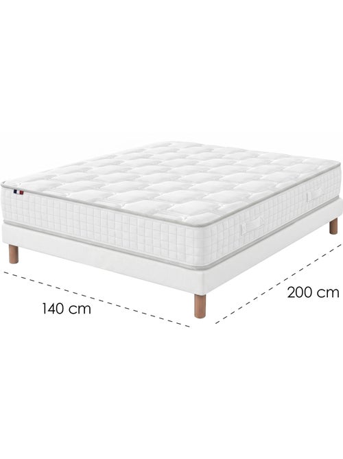 Ensemble matelas ressorts cosmos sommier deco gris foncé - Kiabi