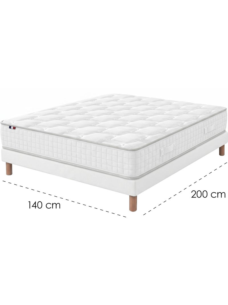 Ensemble matelas ressorts cosmos sommier deco gris foncé Blanc - Kiabi