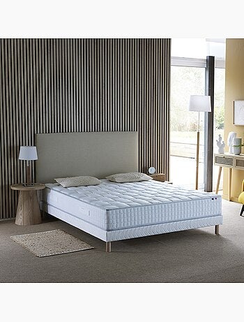 Ensemble Matelas Ressorts COSMOS + Sommier Made in France , Sommier Bleu denim