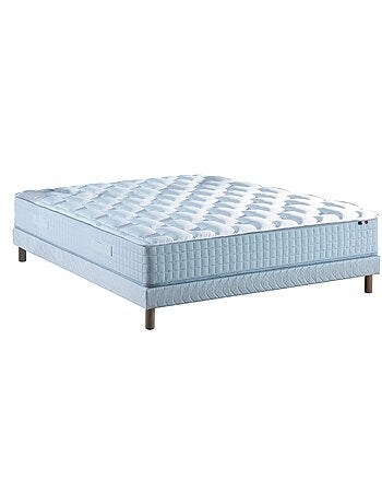 Ensemble Matelas Ressorts COSMOS + Sommier Made in France , Sommier Bleu denim