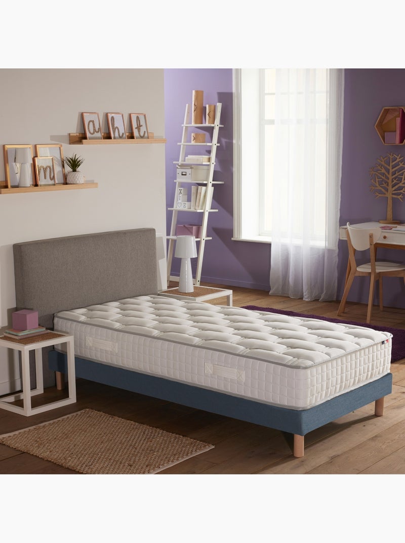Ensemble Matelas Ressorts COSMOS + Sommier Made in France , Sommier Bleu denim Blanc Bleu - Kiabi