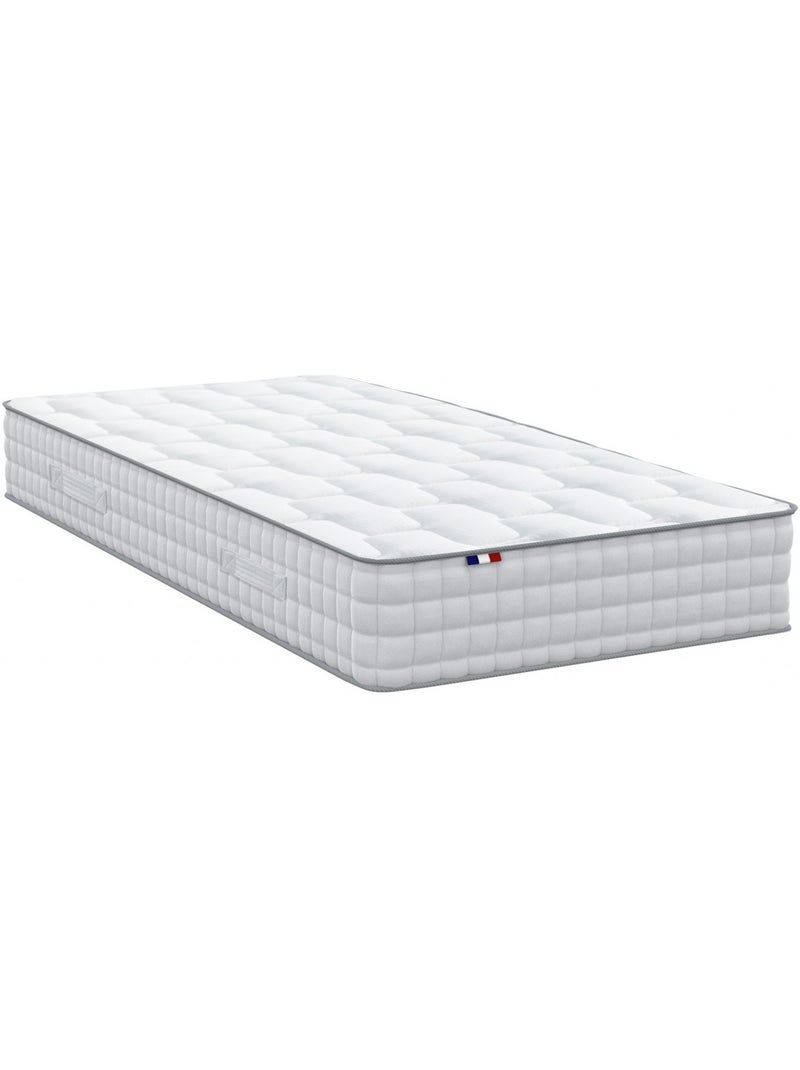 Ensemble Matelas Ressorts COSMOS + Sommier Made in France , Sommier Bleu denim Blanc Bleu - Kiabi
