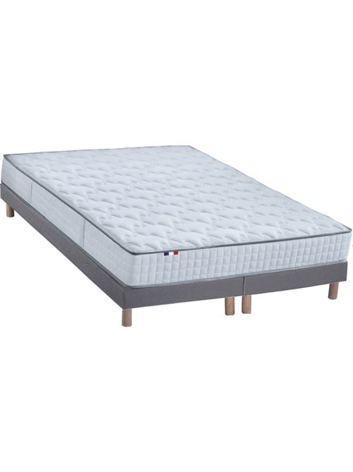 Ensemble Matelas Ressorts COSMOS + Sommier Made in France , Sommier Gris chiné - Kiabi