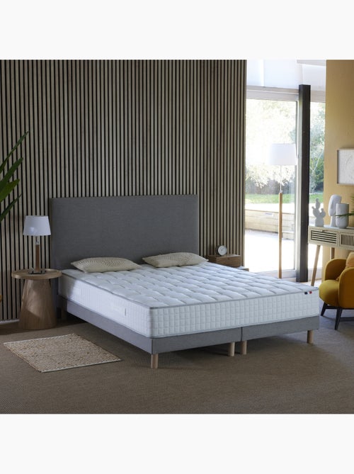 Ensemble Matelas Ressorts COSMOS + Sommier Made in France , Sommier Gris chiné - Kiabi