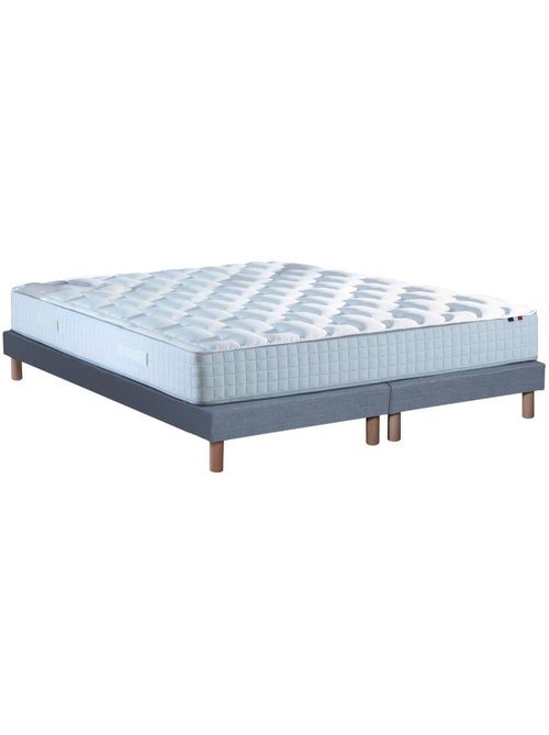 Ensemble Matelas Ressorts COSMOS + Sommier Made in France , Sommier Gris chiné - Kiabi