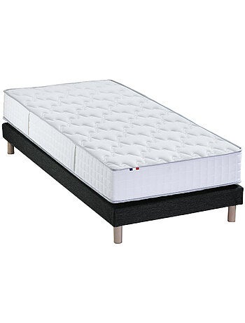 Ensemble Matelas Ressorts COSMOS + Sommier Made in France , Sommier Bleu denim