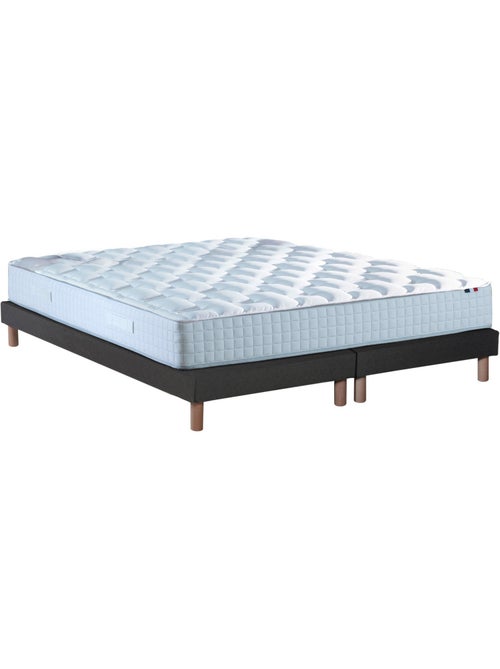 Ensemble Matelas Ressorts COSMOS + Sommier Made in France , Sommier Noir - Kiabi