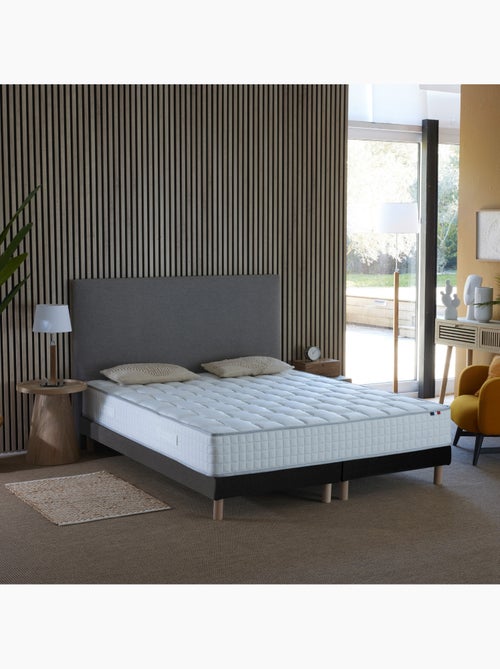 Ensemble Matelas Ressorts COSMOS + Sommier Made in France , Sommier Noir - Kiabi