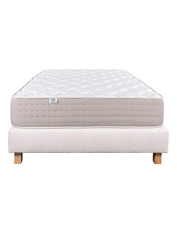 Ensemble matelas ressorts ensachés 26 cm et sommier beige