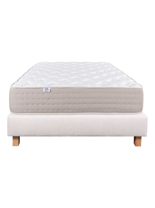 Ensemble matelas ressorts ensachés 26 cm et sommier beige - Kiabi Ensemble matelas ressorts ensachés 26 cm et sommier beige - Kiabi