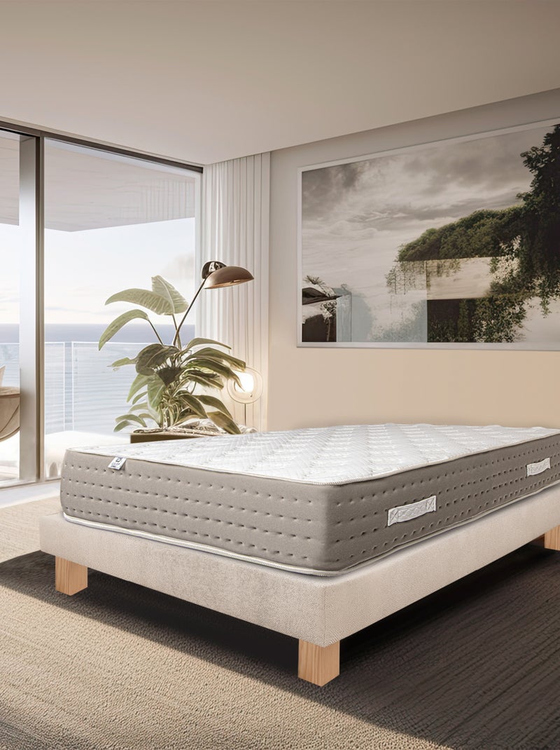 Ensemble matelas ressorts ensachés 26 cm et sommier beige Beige - Kiabi