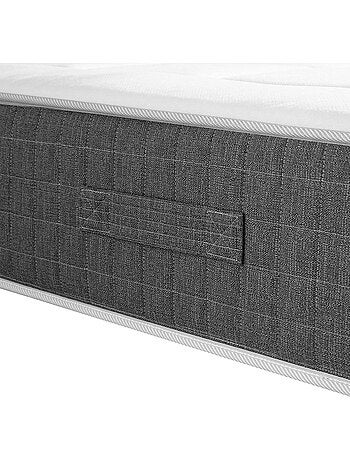 Ensemble matelas ressorts ensachés 7 zones, H28, sommier en kit beige