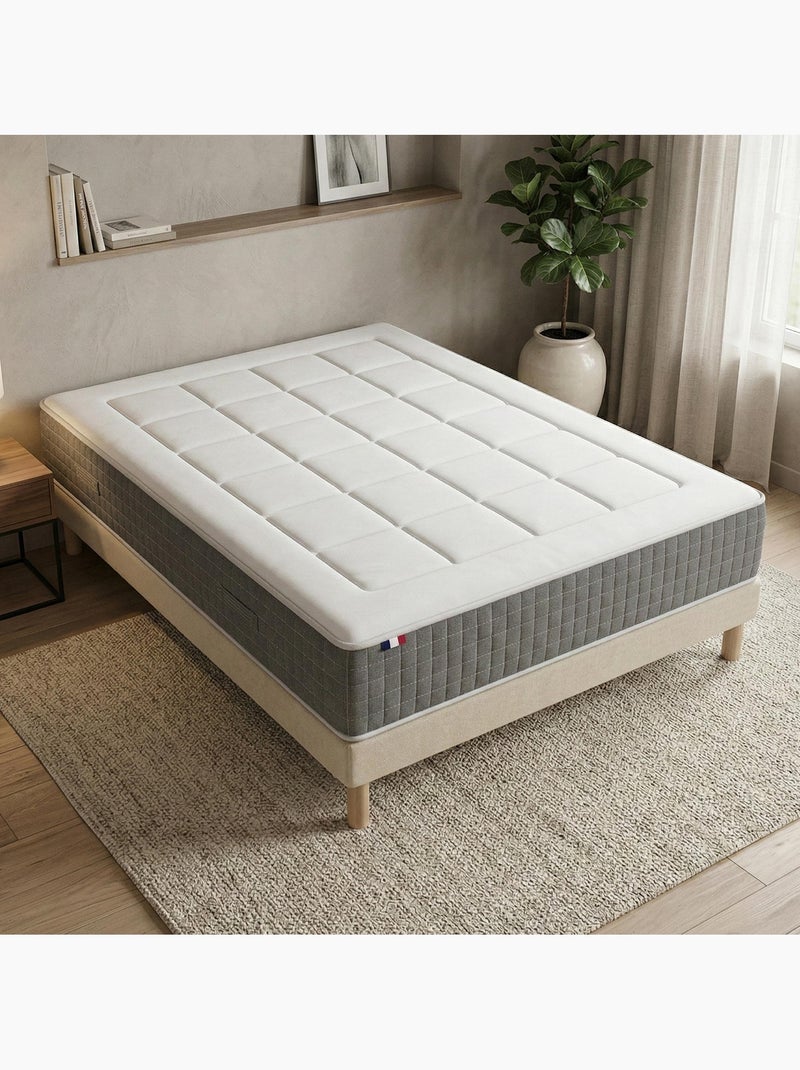 Ensemble matelas ressorts ensachés 7 zones, H28, sommier en kit beige Beige clair - Kiabi