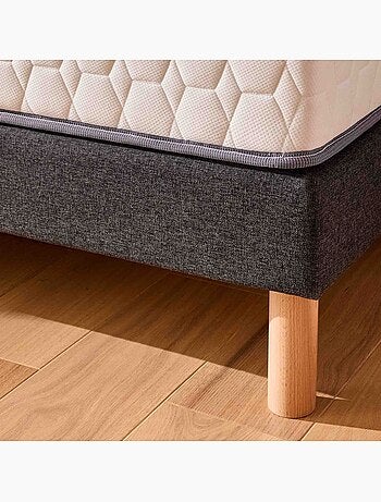 Ensemble matelas ressorts ensachés COSY LIT, sommier ferme et pieds