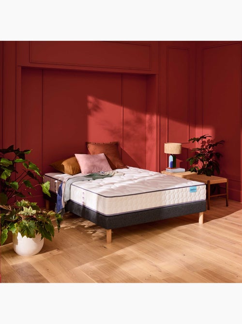 Ensemble matelas ressorts ensachés COSY LIT, sommier ferme et pieds - Kiabi
