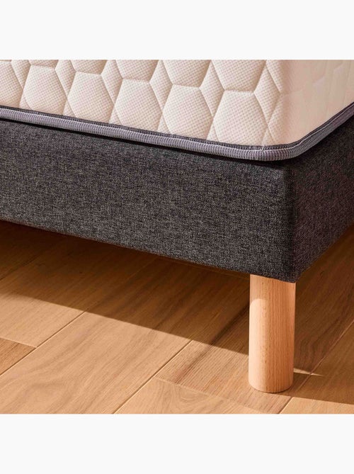 Ensemble matelas ressorts ensachés COSY LIT, sommier ferme et pieds - Kiabi