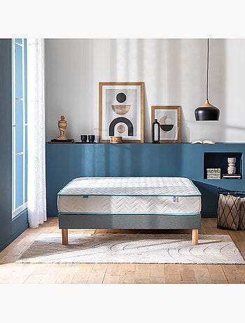 Ensemble matelas ressorts ensachés ENJOY, sommier en kit et pieds