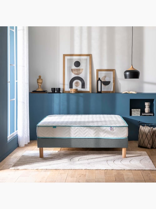 Ensemble matelas ressorts ensachés ENJOY, sommier en kit et pieds - Kiabi
