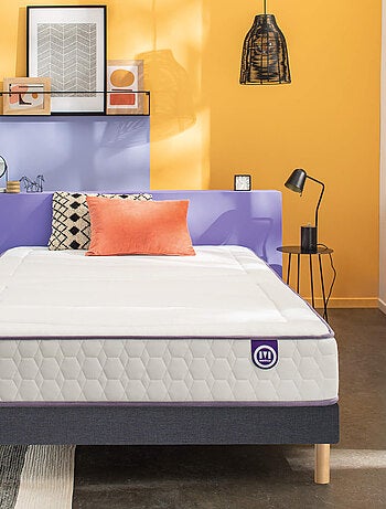 Ensemble matelas ressorts ensachés et mémoire de forme BEAUTY BED, sommier medium et pieds