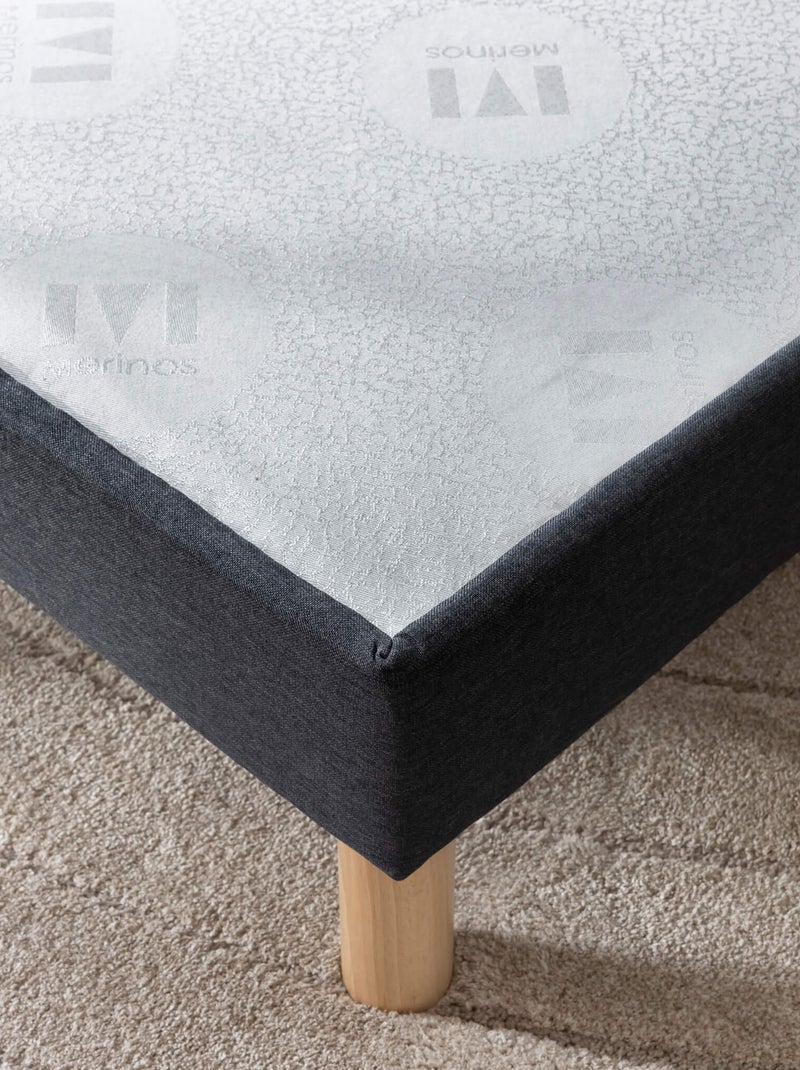 Ensemble matelas ressorts ensachés et mémoire de forme BEAUTY BED, sommier medium et pieds Blanc - Kiabi