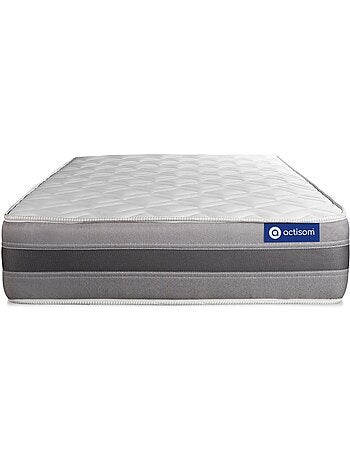Ensemble Matelas Ressorts ensachés et mémoire de forme et Sommier tapissier en kit Gris - Actiflex