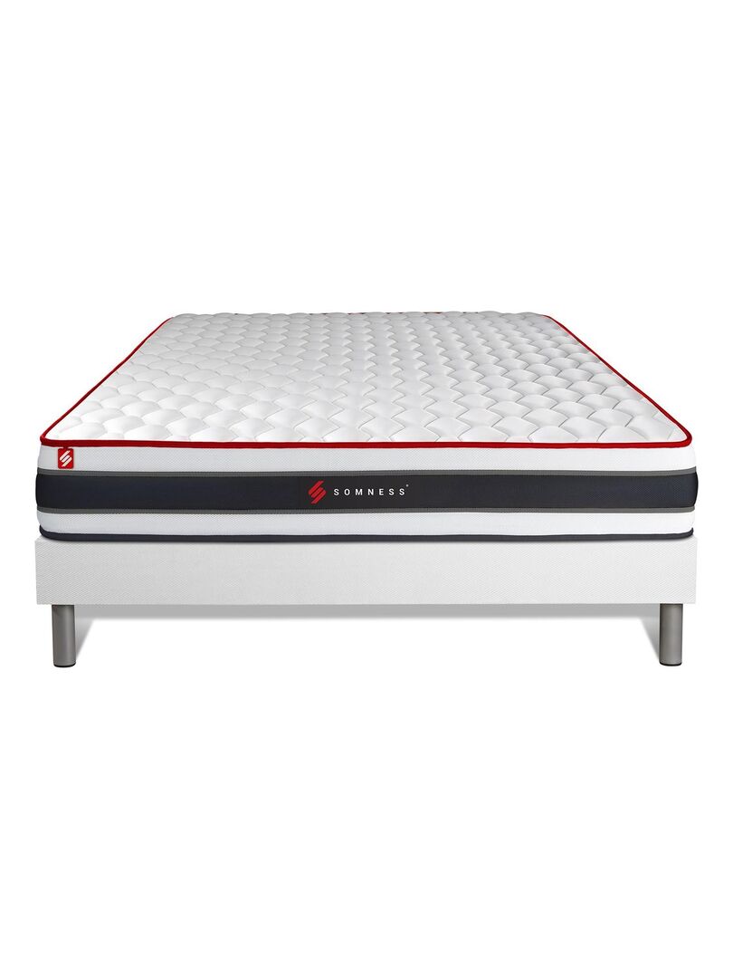 Matelas Hybride SAMPUR - Mémoire De Forme Gel Et Ressorts Ensachés - 180x200 Cm - Noir - 25 Cm D'épaisseur