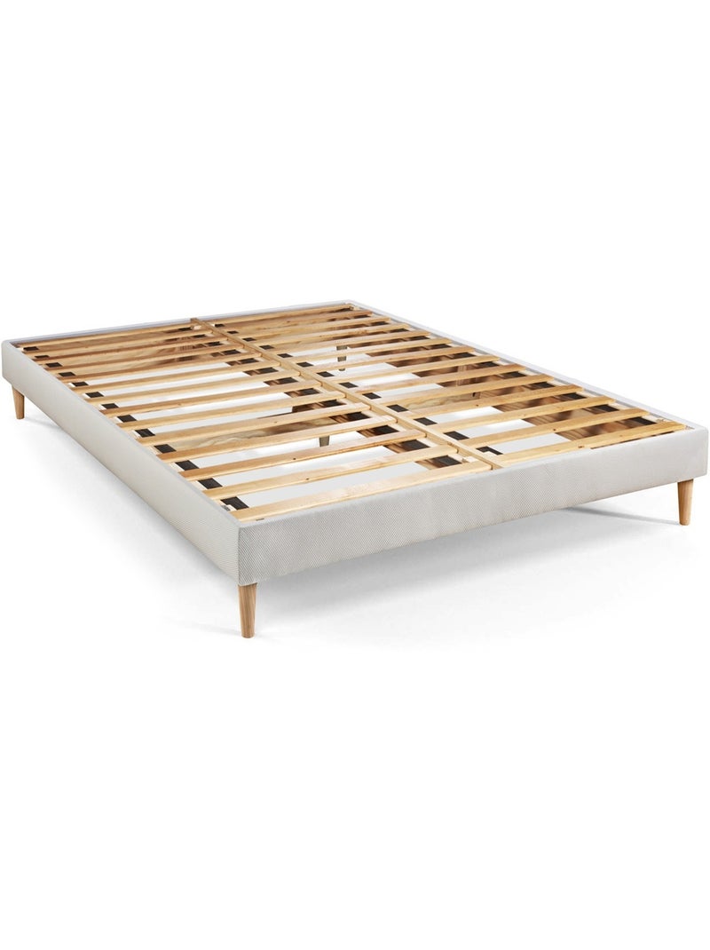 Ensemble Matelas Ressorts ensachés et mémoire de forme et Sommier tapissier en kit Blanc - Le Délic Blanc - Kiabi