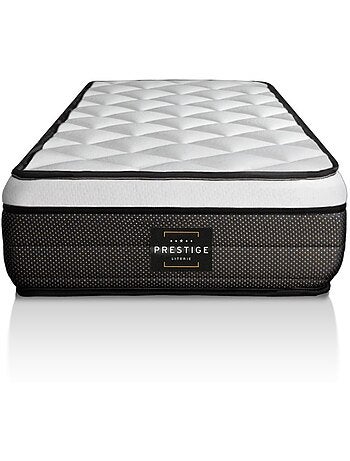 Ensemble Matelas Ressorts ensachés et mémoire de forme et Sommier tapissier en kit Noir - Suite