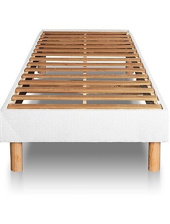 Ensemble Matelas Ressorts ensachés et mémoire de forme et Sommier tapissier en kit Noir - Suite