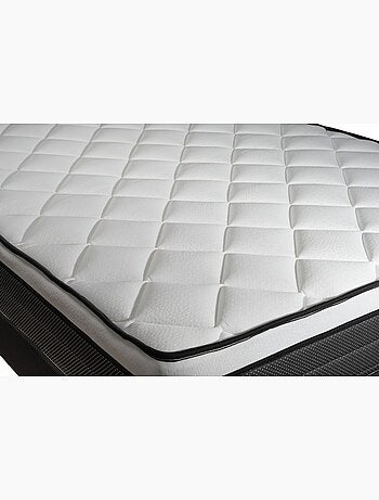 Ensemble Matelas Ressorts ensachés et mémoire de forme et Sommier tapissier en kit Blanc - Suite