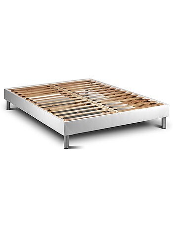 Ensemble Matelas Ressorts ensachés et mémoire de forme et Sommier tapissier en kit Blanc - VITALSPR