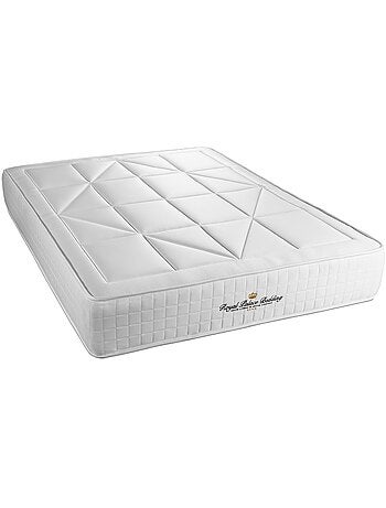 Ensemble Matelas Ressorts ensachés et mémoire de forme et Sommier tapissier en kit Blanc - Windsor