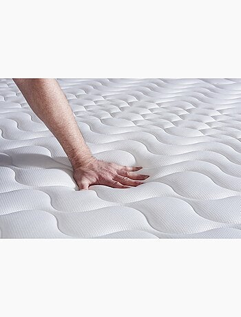 Ensemble Matelas Ressorts ensachés et mémoire de forme et Sommier tapissier en kit Gris - Actiflex