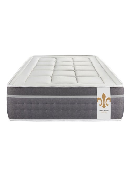 Ensemble Matelas Ressorts ensachés et mémoire de forme et Sommier tapissier en kit Gris - Trente - Kiabi