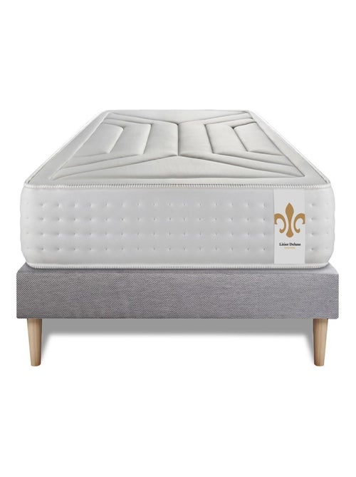 Ensemble Matelas Ressorts ensachés et mémoire de forme et Sommier tapissier en kit Gris - Vingt-Qua - Kiabi