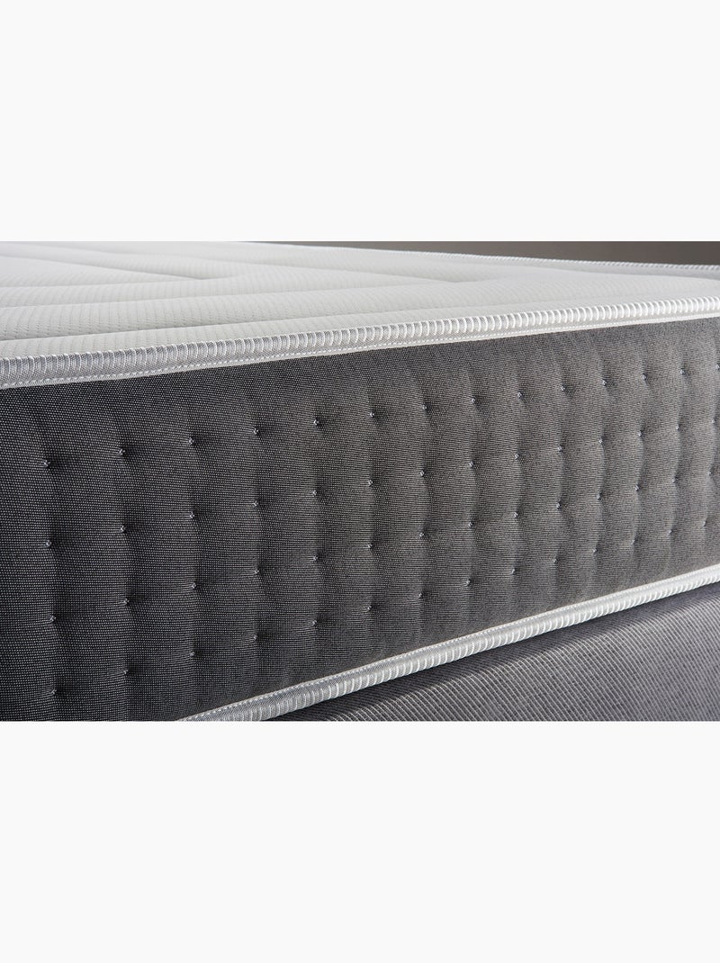 Ensemble Matelas Ressorts ensachés et mémoire de forme et Sommier tapissier en kit Gris - Vingt-Six Gris - Kiabi