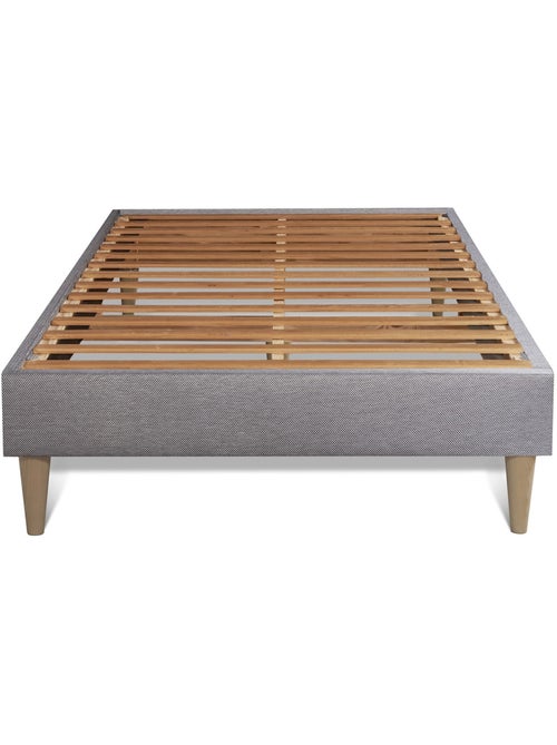 Ensemble Matelas Ressorts ensachés et mémoire de forme et Sommier tapissier en kit Gris - Vingt-Six - Kiabi