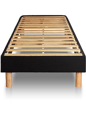 Ensemble Matelas Ressorts ensachés et mémoire de forme et Sommier tapissier en kit Blanc - Exclusiv