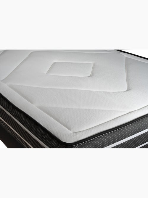 Ensemble Matelas Ressorts ensachés et mémoire de forme et Sommier tapissier en kit Noir - Exclusive - Kiabi