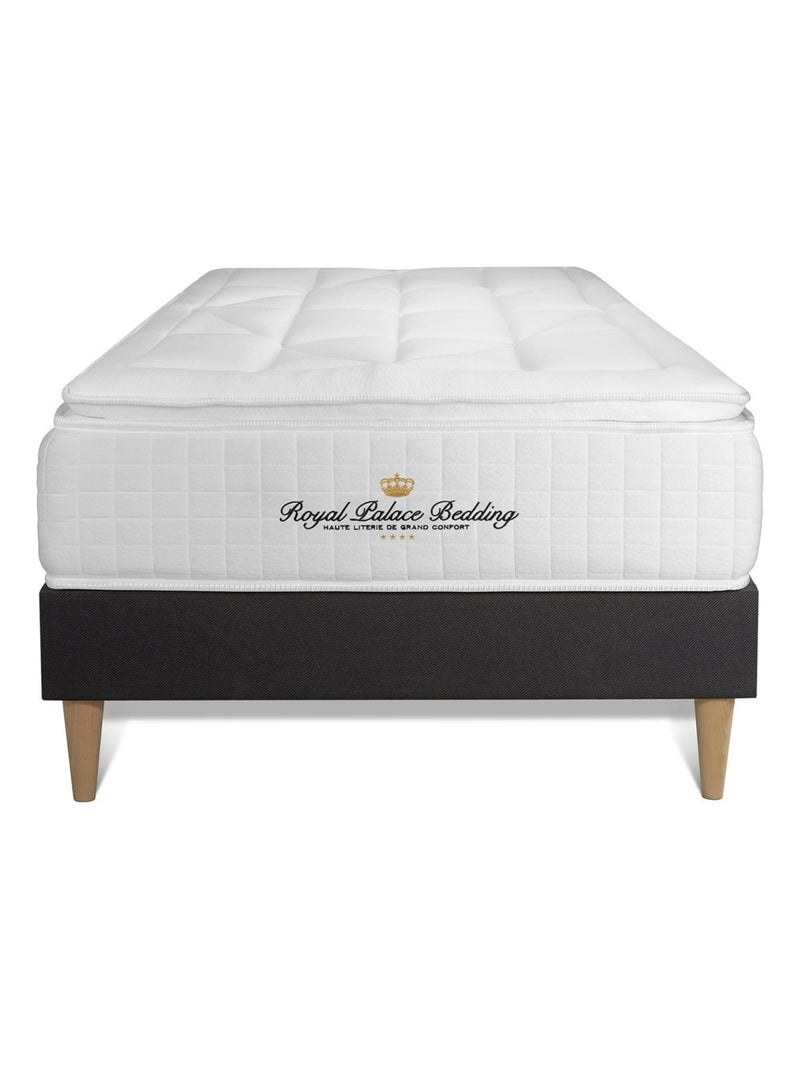 Ensemble Matelas Ressorts ensachés et mémoire de forme et Sommier tapissier en kit Noir - George V Noir - Kiabi