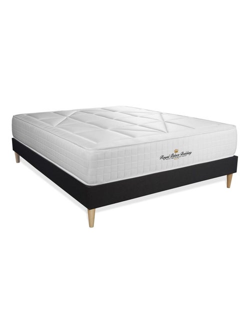 Ensemble Matelas Ressorts ensachés et mémoire de forme et Sommier tapissier en kit Noir - Windsor - Kiabi