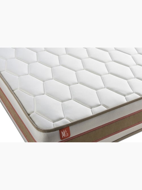 Ensemble Matelas Ressorts ensachés et mémoire de forme et Sommier Tapissier multi-lattes Beige - Le - Kiabi