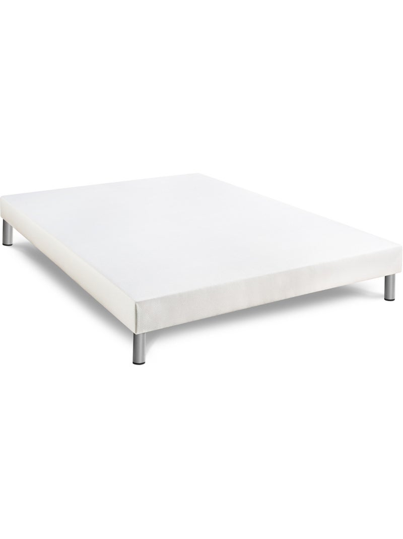 Ensemble Matelas Ressorts ensachés et mémoire de forme et Sommier Tapissier multi-lattes Blanc - Bo Blanc - Kiabi