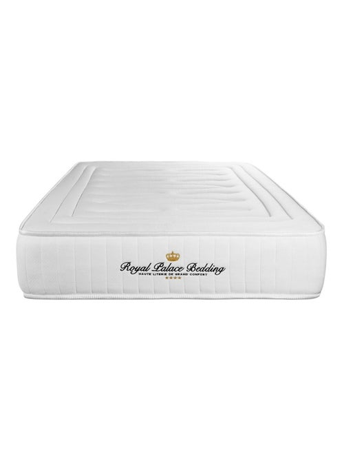 Ensemble Matelas Ressorts ensachés et mémoire de forme et Sommier Tapissier multi-lattes Blanc - La - Kiabi