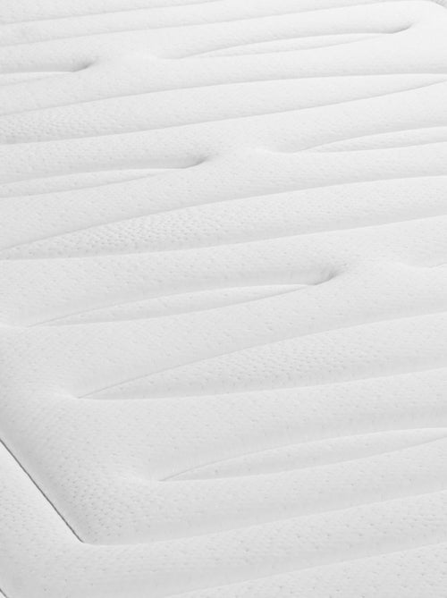 Ensemble Matelas Ressorts ensachés et mémoire de forme et Sommier Tapissier multi-lattes Blanc - La - Kiabi
