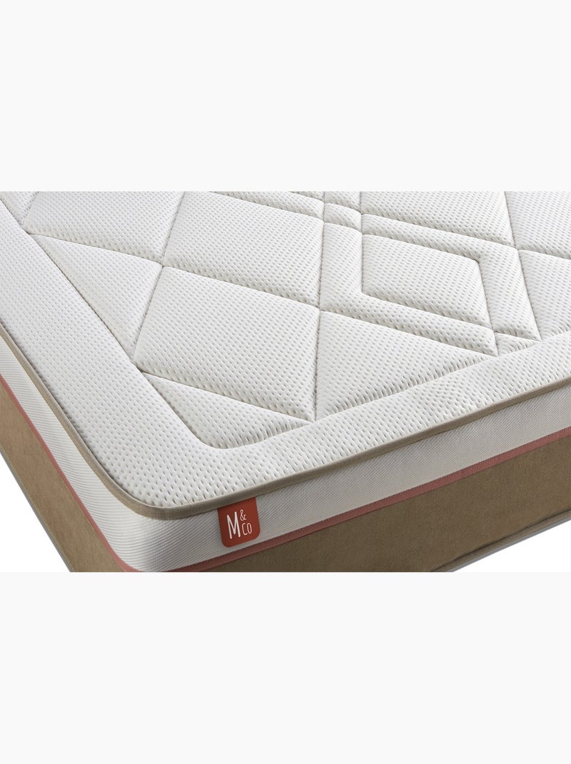 Ensemble Matelas Ressorts ensachés et mémoire de forme et Sommier Tapissier multi-lattes Blanc - Le Blanc - Kiabi
