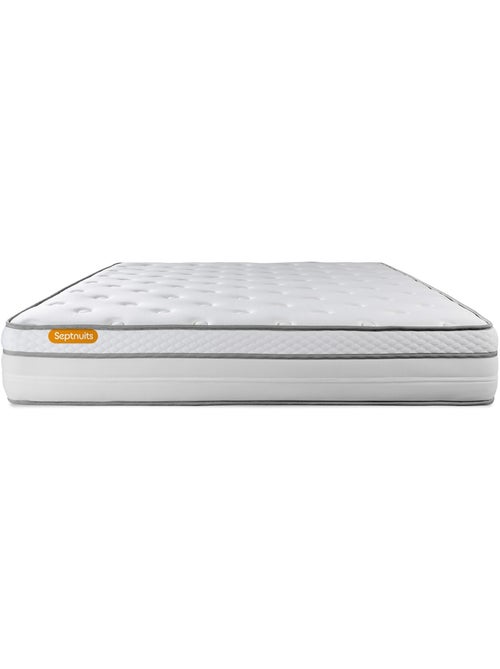 Ensemble Matelas Ressorts ensachés et mémoire de forme et Sommier Tapissier multi-lattes Blanc - Me - Kiabi