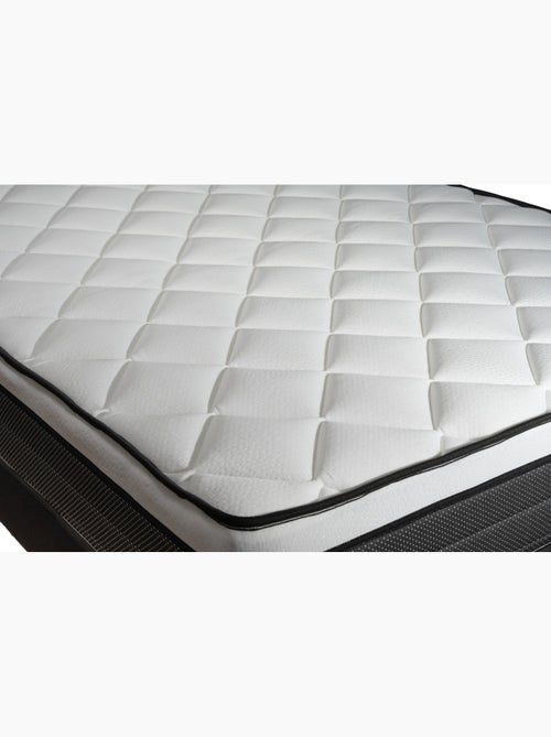 Ensemble Matelas Ressorts ensachés et mémoire de forme et Sommier Tapissier multi-lattes Blanc - Su - Kiabi