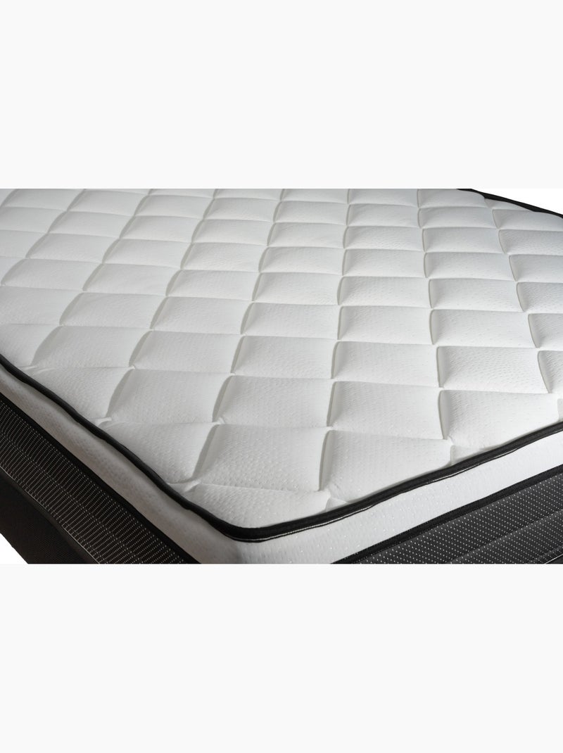 Ensemble Matelas Ressorts ensachés et mémoire de forme et Sommier Tapissier multi-lattes Blanc - Su Blanc - Kiabi